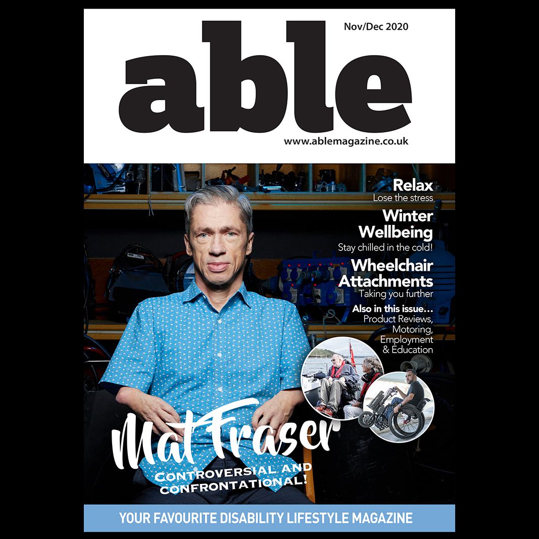 Picture of an Able Magazine cover with Matt Fraser.